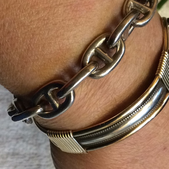 Sterling silver chain anchor bracelet - Picture 8 of 9